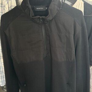 BUGATCHI - Athletic Zip-Up Sweatshirt XL - Black